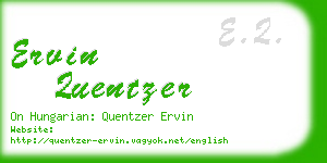 ervin quentzer business card